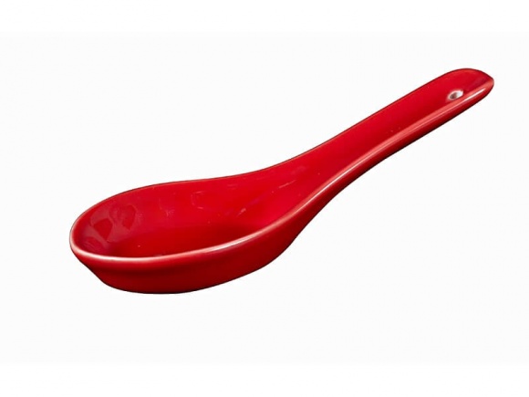 Chinese Red Porcelain Spoon